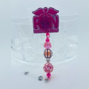 Pink RN Badge Reel